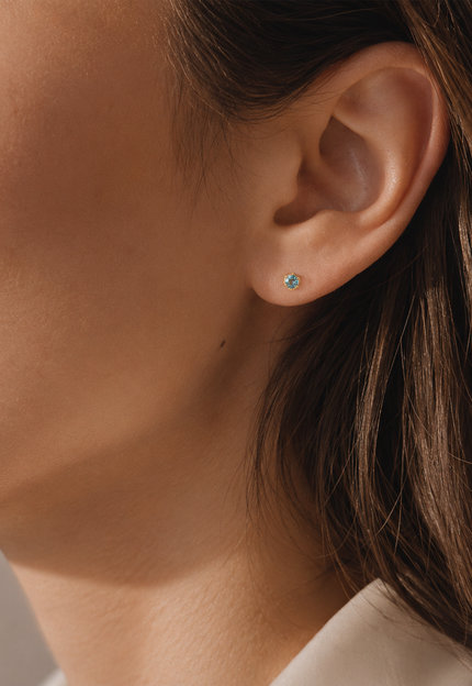 March Birthstone Stud Earrings – Aquamarine