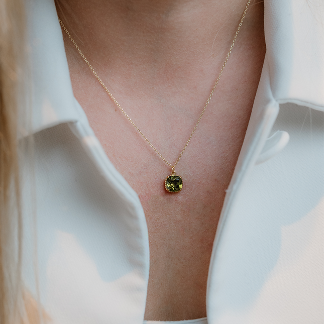 Petit Comité Geboortesteen Ketting augustus peridoot