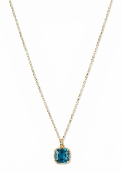 Petit Comité Geboortesteen Ketting december blauw topaas