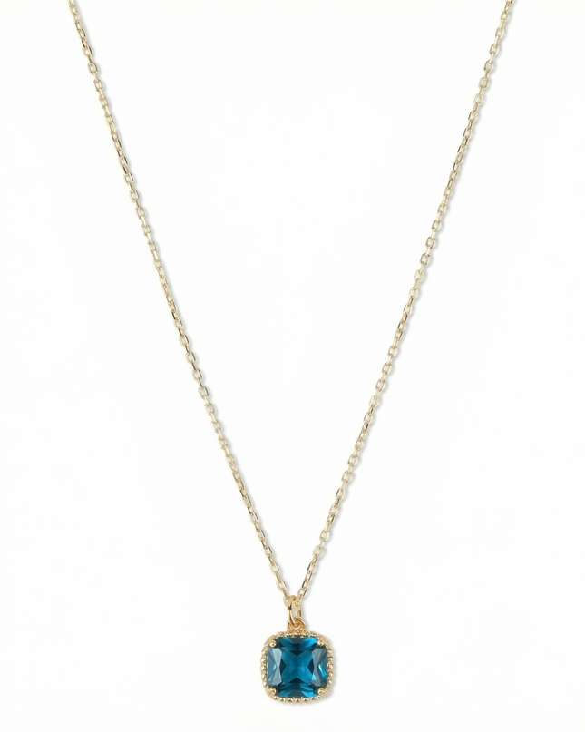 Petit Comité Geboortesteen Ketting december blauw topaas