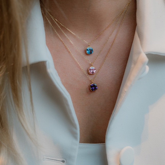 Petit Comité Geboortesteen Ketting februari amethist
