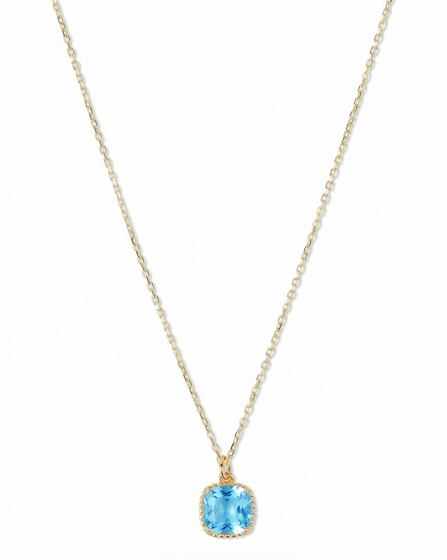 Petit Comité Geboortesteen Ketting maart aquamarijn