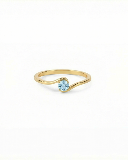 Petit Comité Geboortesteen Ring december blauw topaas