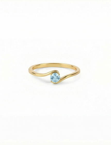 Petit Comité Geboortesteen Ring december blauw topaas