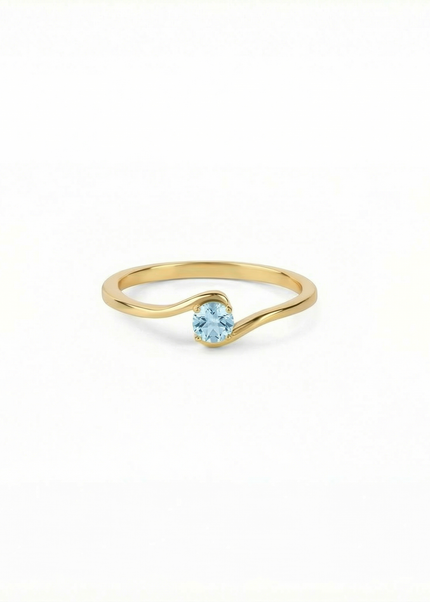Petit Comité Geboortesteen Ring december blauw topaas
