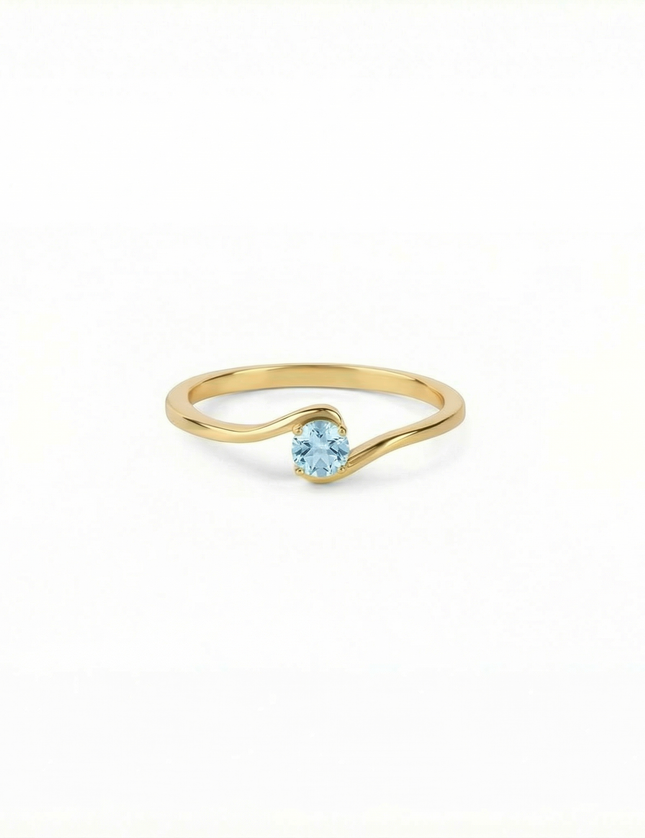 Petit Comité Geboortesteen Ring december blauw topaas
