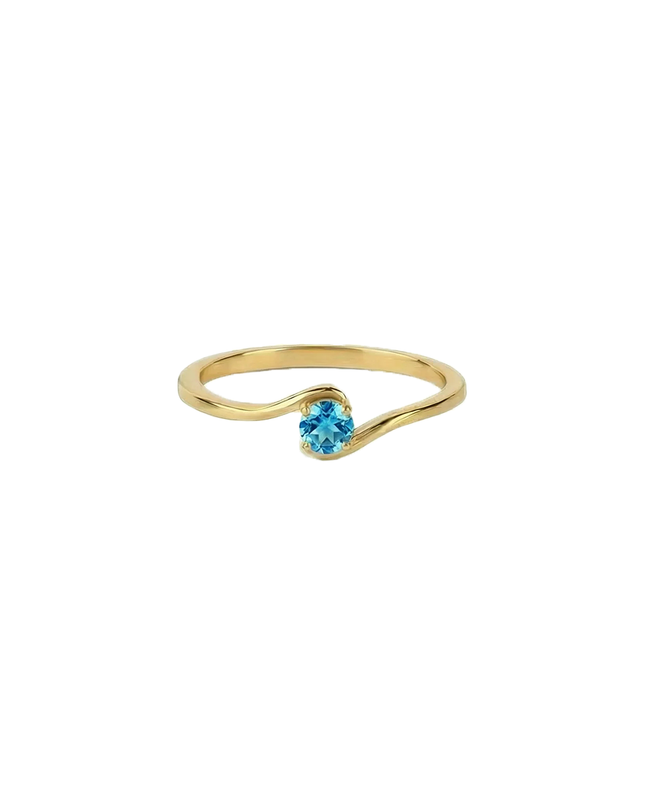 Petit Comité Geboortesteen Ring maart aquamarijn