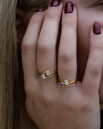 Petit Comité Geboortesteen Ring maart aquamarijn