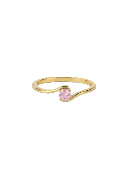 Petit Comité Geboortesteen Ring oktober rozenkwarts