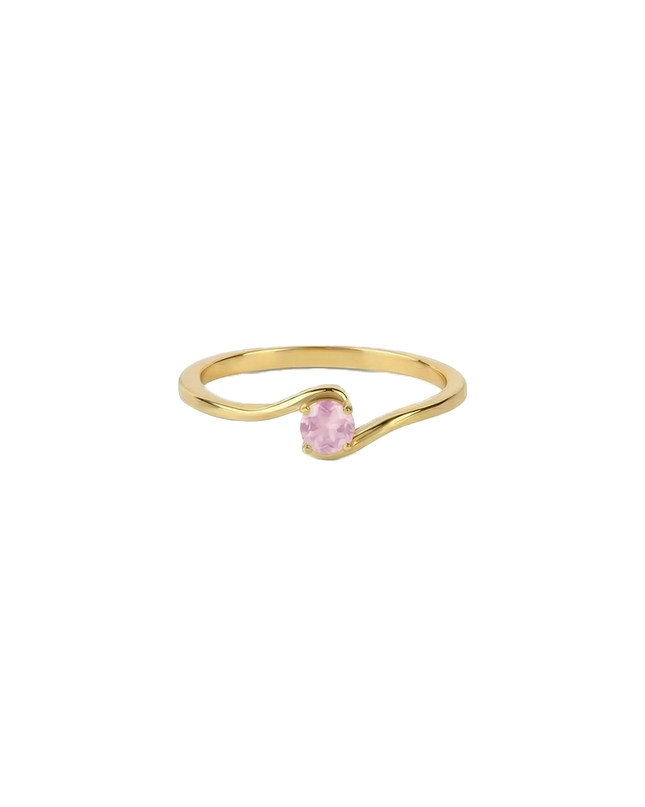 Petit Comité Geboortesteen Ring oktober rozenkwarts