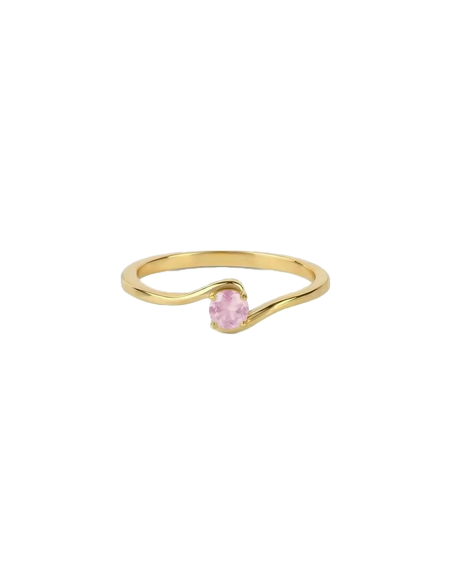 Petit Comité Geboortesteen Ring oktober rozenkwarts