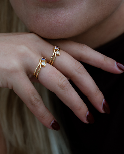 Petit Comité Geboortesteen Ring oktober rozenkwarts