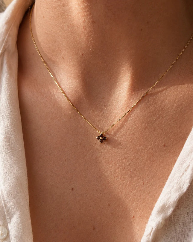 Clover Necklace Julie Brown Topaz Gold