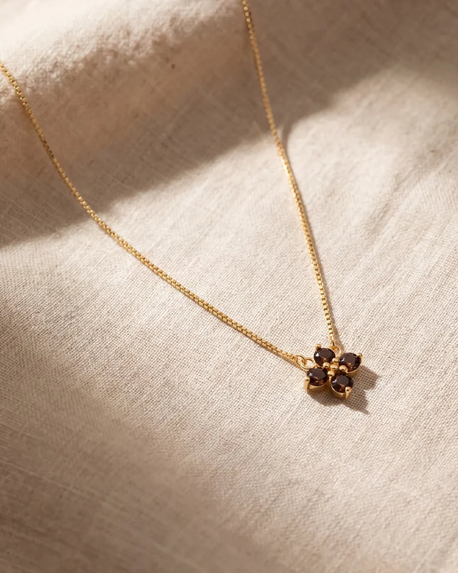 Clover Necklace Julie Brown Topaz Gold