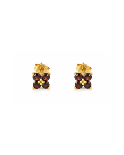 Clover Stud Earrings Julie Brown Topaz Gold