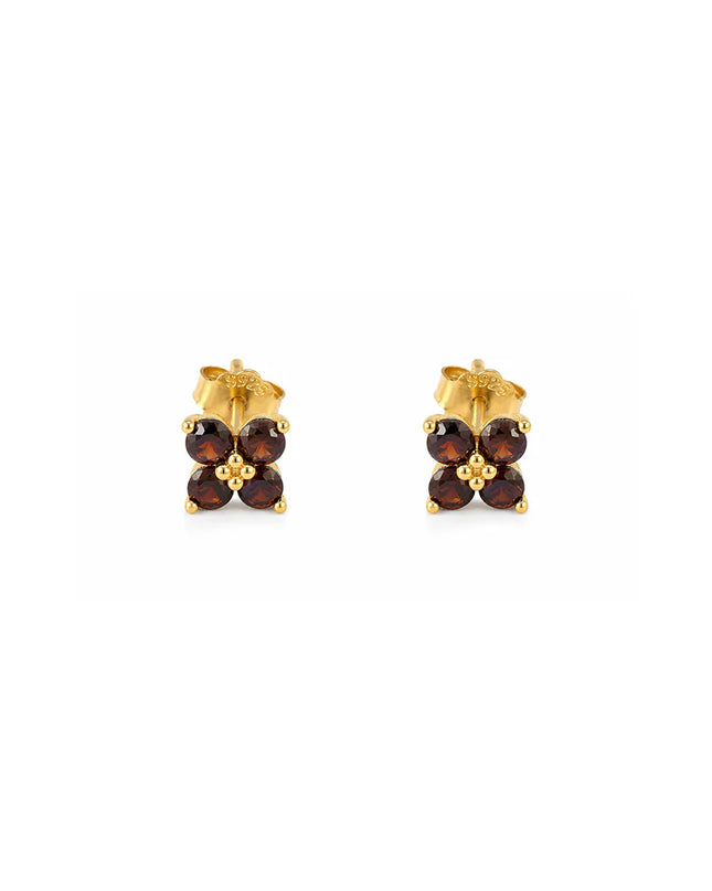 Clover Stud Earrings Julie Brown Topaz Gold