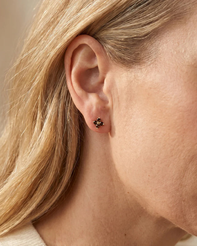 Clover Stud Earrings Julie Brown Topaz Gold