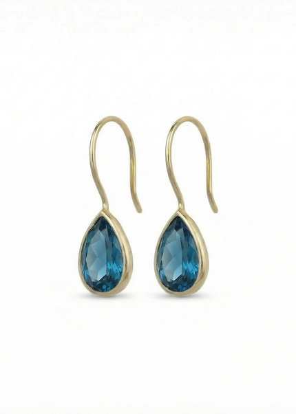 Petit Comité Oorbellen Blauw Topaas Druppel Mini