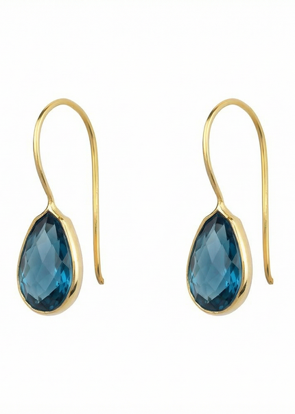 Petit Comité Oorbellen Druppel Blauw Topaas