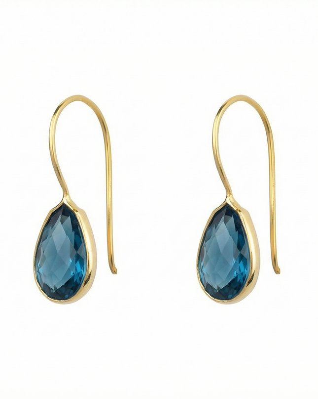 Petit Comité Oorbellen Druppel Blauw Topaas
