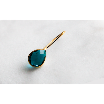 Petit Comité Oorbellen Druppel Blauw Topaas