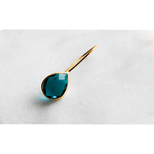 Petit Comité Oorbellen Druppel Blauw Topaas