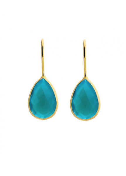 Petit Comité Oorbellen Groene Blauwe Topaas Mini