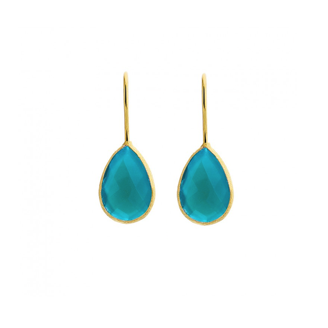 Petit Comité Oorbellen Groene Blauwe Topaas Mini