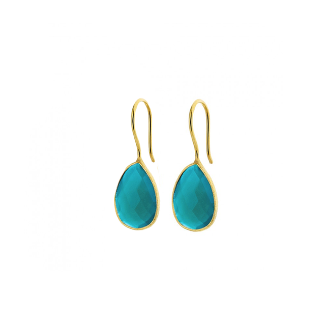 Petit Comité Oorbellen Groene Blauwe Topaas Mini