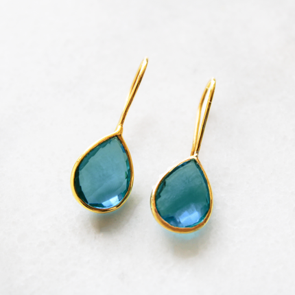 Petit Comité Oorbellen Groene Blauwe Topaas Mini