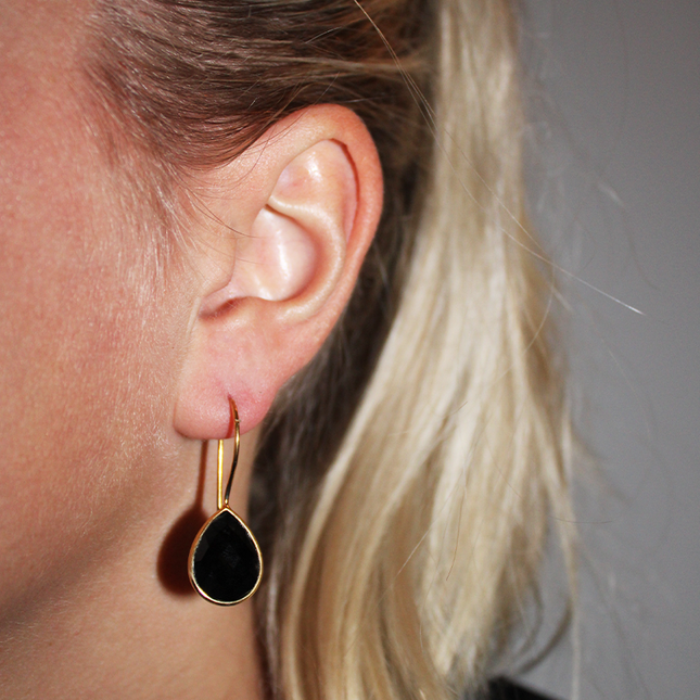 Petit Comité Oorbellen Zwarte Onyx Druppel
