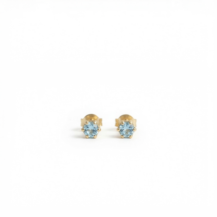 March Birthstone Stud Earrings – Aquamarine