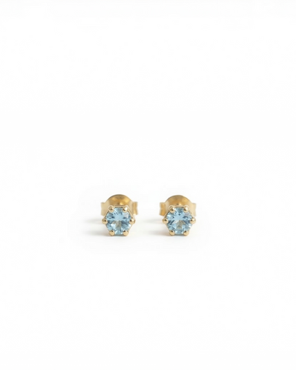 March Birthstone Stud Earrings – Aquamarine
