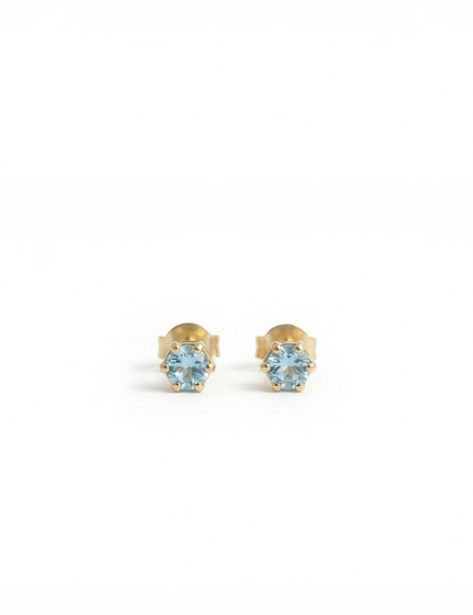 March Birthstone Stud Earrings – Aquamarine