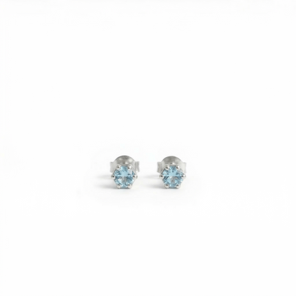 March Birthstone Stud Earrings – Aquamarine