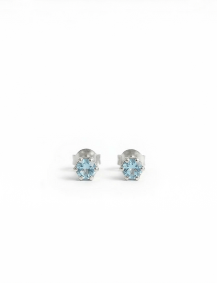March Birthstone Stud Earrings – Aquamarine