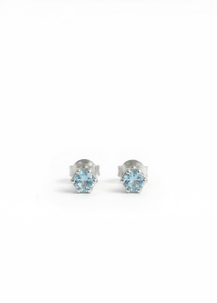 March Birthstone Stud Earrings – Aquamarine