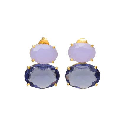 Petit Comité Statement Oorbellen Liv Lavendel Chalcedoon