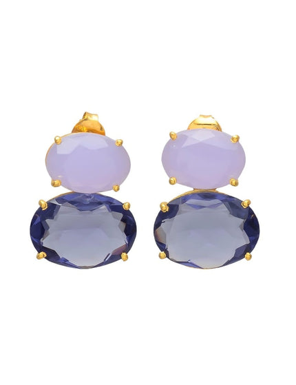 Petit Comité Statement Oorbellen Liv Lavendel Chalcedoon