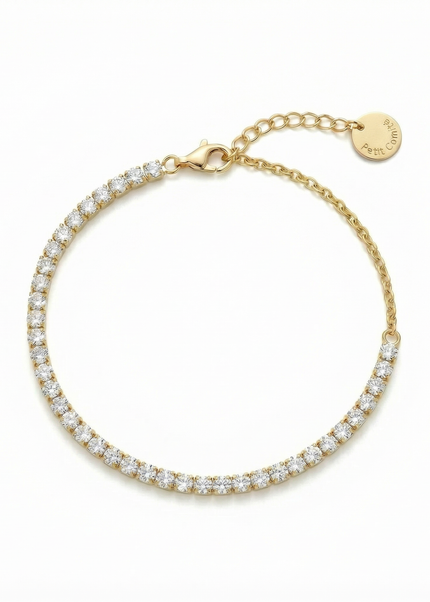 Petit Comité Tennis Bracelet Geboortesteen April Kristal Diamand