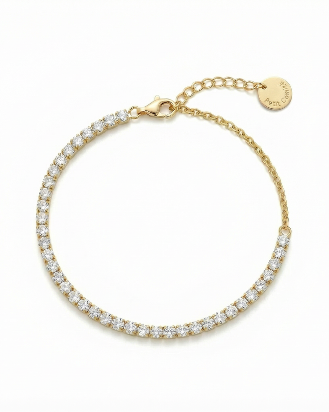 Petit Comité Tennis Bracelet Geboortesteen April Kristal Diamand