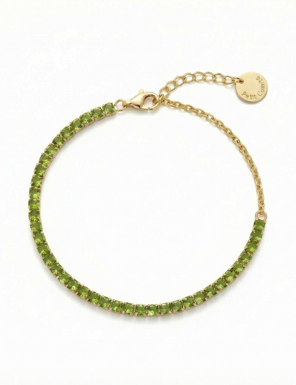 Petit Comité Tennis Bracelet Geboortesteen Augustus Peridoot Diamand
