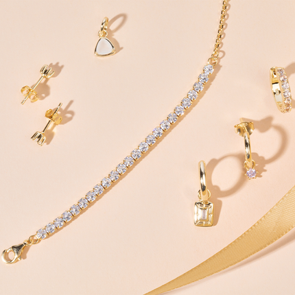 Petit Comité Tennis Bracelet Geboortesteen Augustus Peridoot Diamand