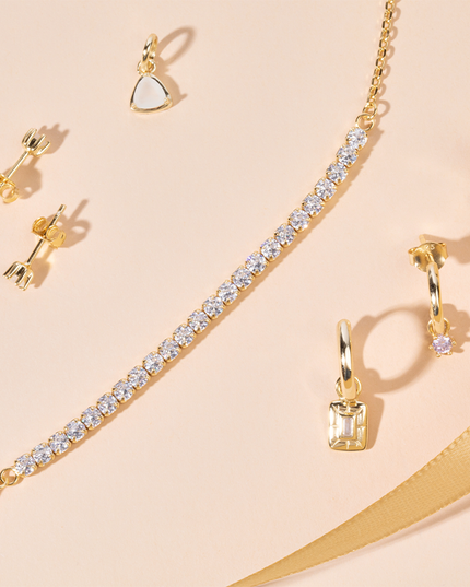 Petit Comité Tennis Bracelet Geboortesteen Augustus Peridoot Diamand