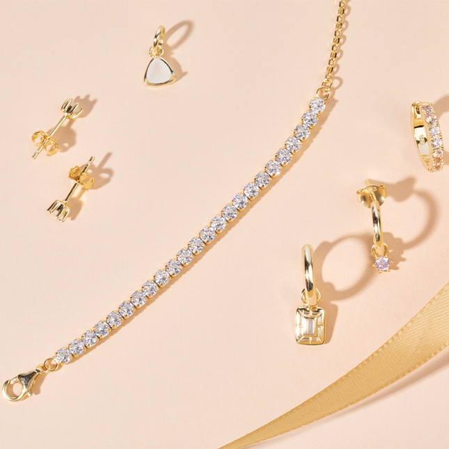 Petit Comité Tennis Bracelet Geboortesteen Augustus Peridoot Diamand
