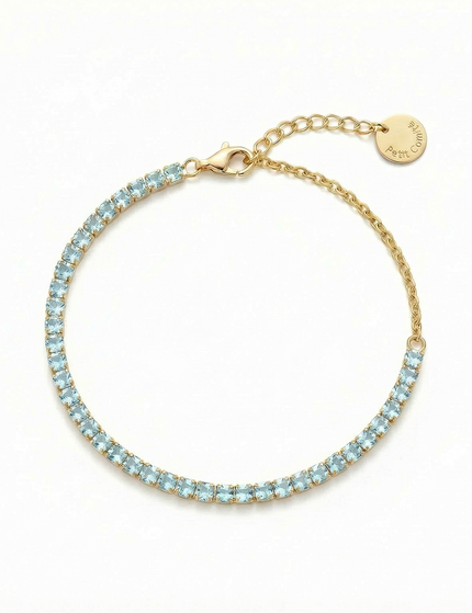 Petit Comité Tennis Bracelet Geboortesteen December Blauwe Topaas Diamand
