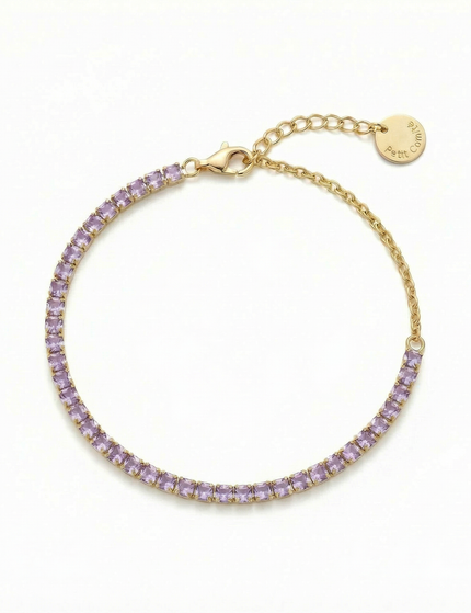 Petit Comité Tennis Bracelet Geboortesteen Februari Amethist Diamand