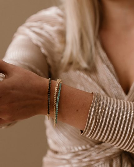 Petit Comité Tennis Bracelet Geboortesteen Juli Robijn Diamand