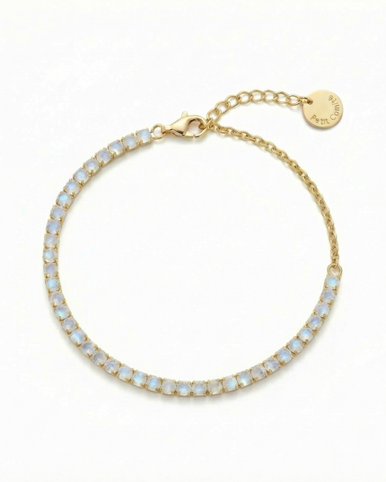 Petit Comité Tennis Bracelet Geboortesteen Juni Maansteen Diamand