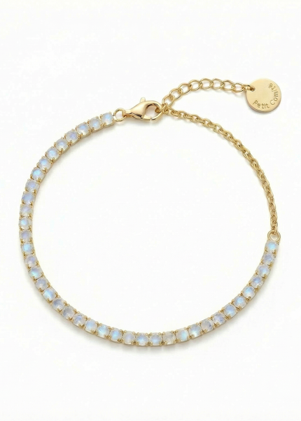Petit Comité Tennis Bracelet Geboortesteen Juni Maansteen Diamand